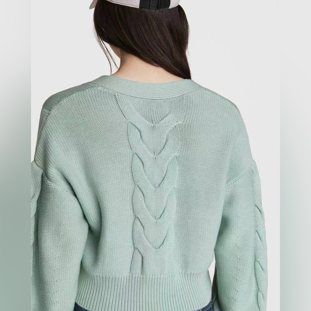 NWT Rag & Bone Womens Cashmere Cable Knit Cardigan Sweater In Green - Picture 2 of 6